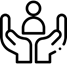 Pictogram - Twee handen met een persoon ertussen